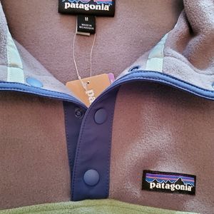 Patagonia micro snap pullover grey green half zip